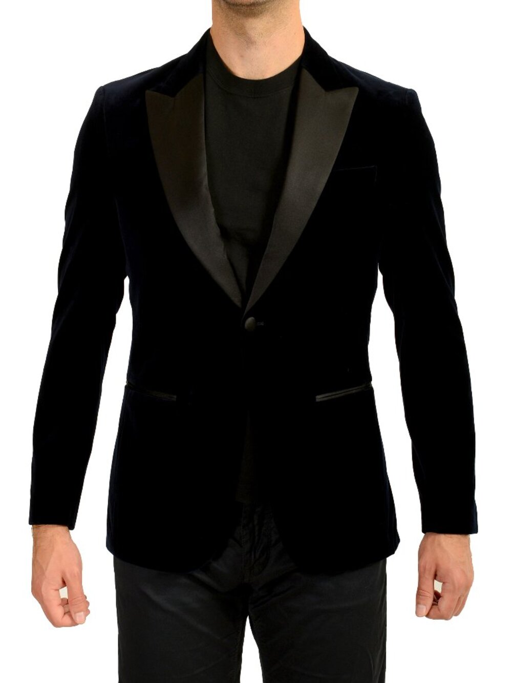 Hugo Boss Men's "H-Hutson-Tux-231" Slim Fit Velvet Blue Blazer US 38R IT 48R